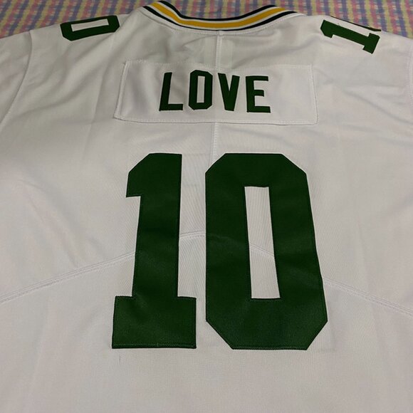 Green Bay Packers White Jersey Love No. 10 - Picture 6 of 7